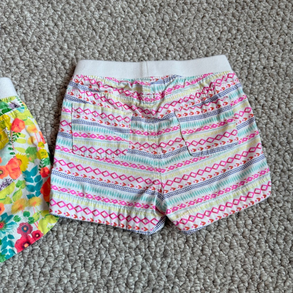 Cherokee Girls Size 2T Floral Stripes Shorts Set Play Summer - Picture 7 of 7